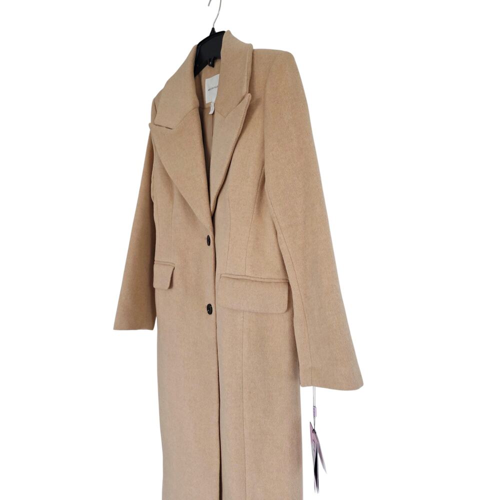 Avec Les Filles Strong Shoulder Hourglass Single Breasted Coat Beige Size Small - Picture 4 of 8
